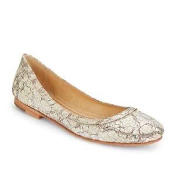 Frye Carson Ballet Flats Reptile Print Leather Flats Size 7 - Picture 1 of 7